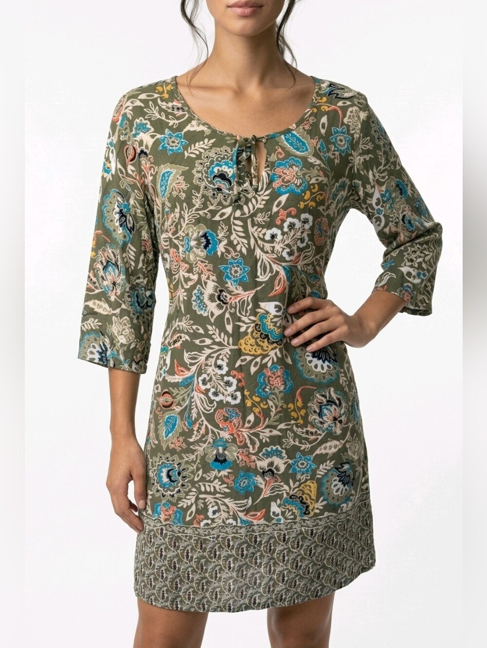 Allison Brittney Multicolor Floral Long Sleeve Dress XL